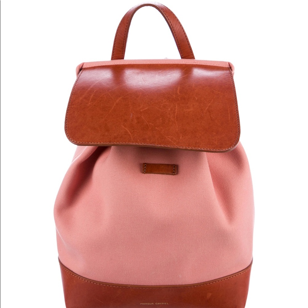 Pre-loved Pink canvas Mansur Gavriel backpack.